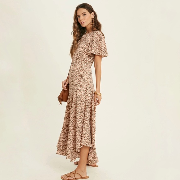 Asymmetrical Midi Dress Cream/Chai - Picture 4 of 8